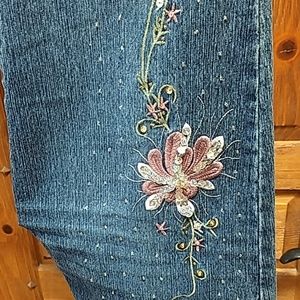 Embellished stretch jeans